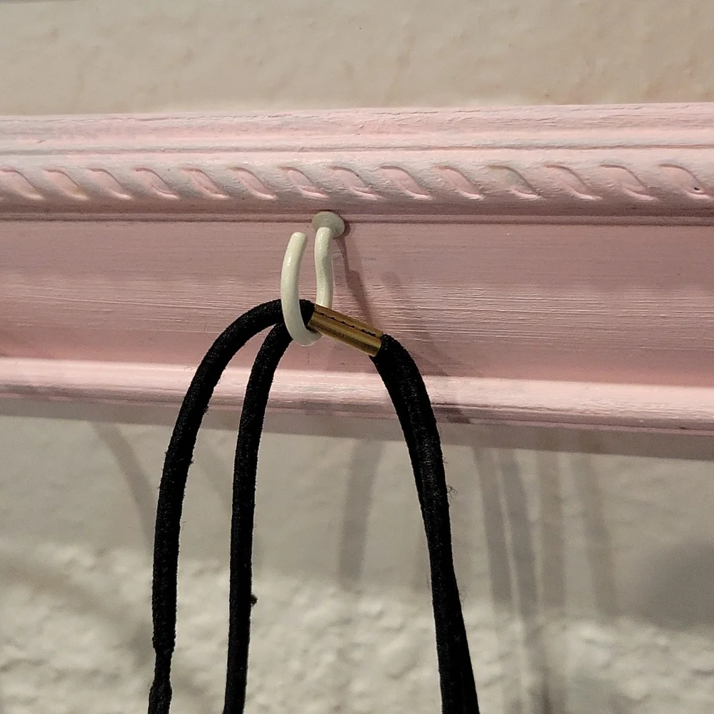 French Inspired Shabby Chic Hair Jewelry Holder Black White Pink
